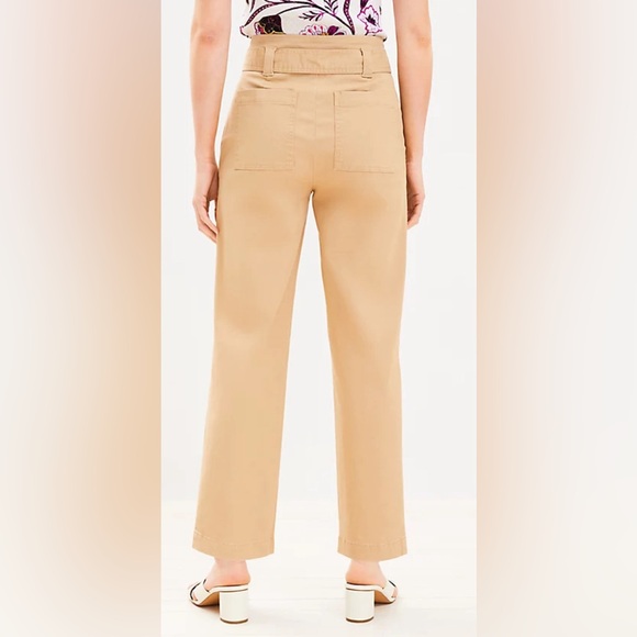 LOFT Belted Straight Pants in Twill - Picture 2 of 6